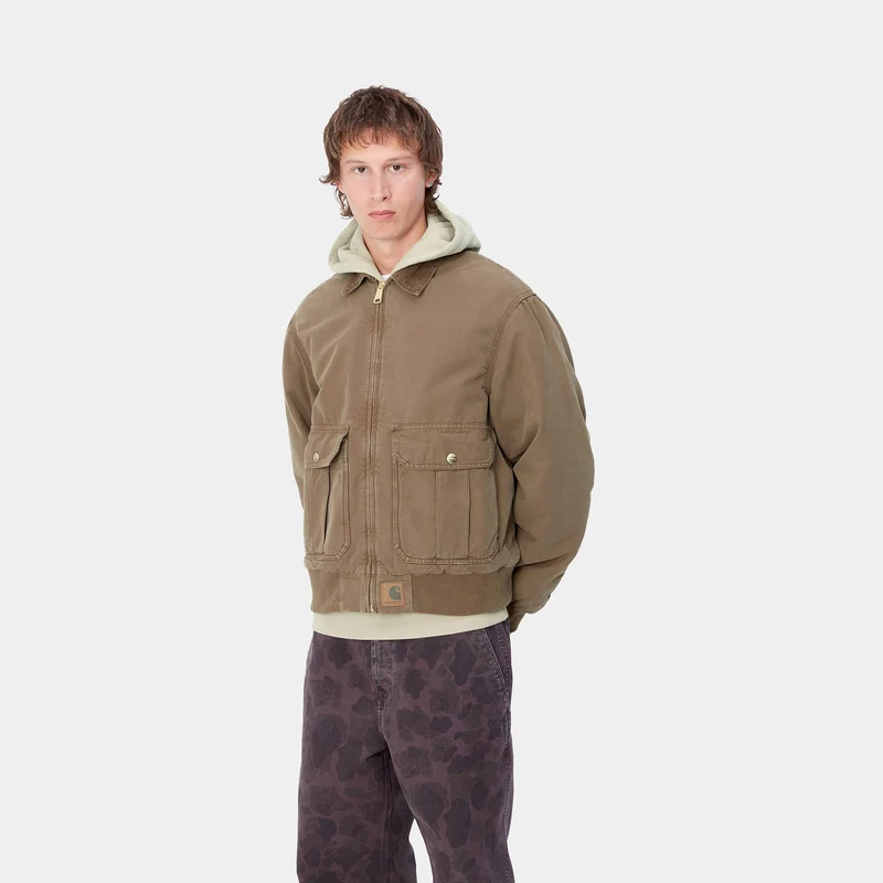 Carhartt WIP Herren Stanton Stone Dyed Jacke - Schokolade
