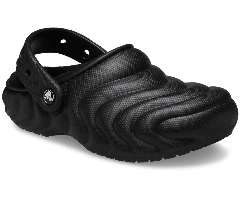 Crocs Unisex-Clogs mit klassischem, gefüttertem Overpuff - Schwarz