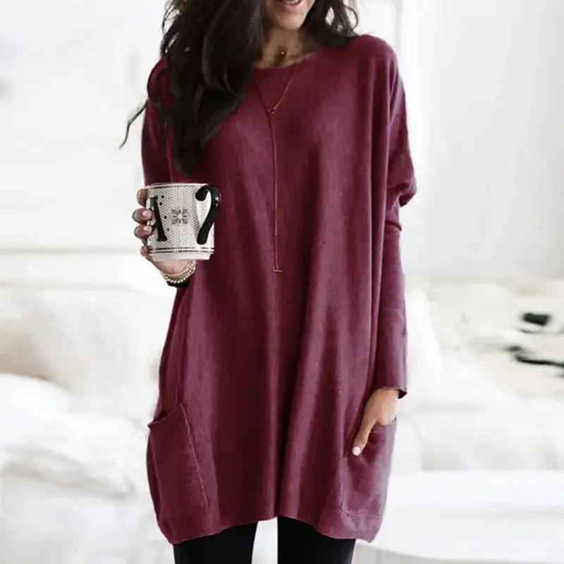 Sienna | Oversize Tunika-Pullover Mit Taschen Für Damen