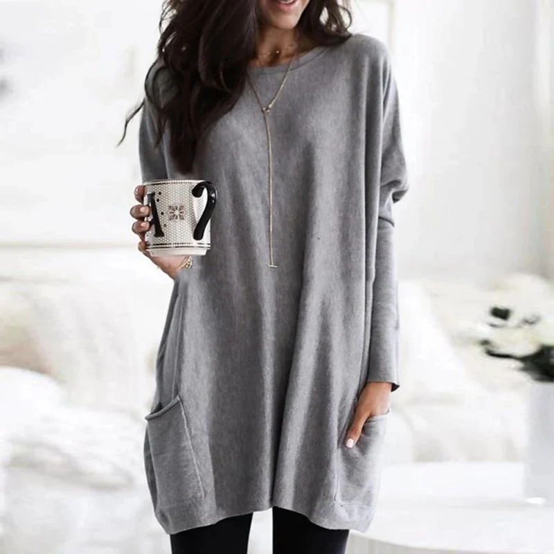 Sienna | Oversize Tunika-Pullover Mit Taschen Für Damen