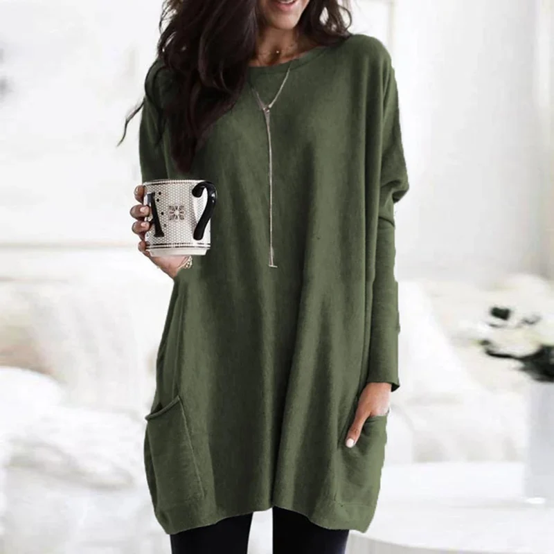 Sienna | Oversize Tunika-Pullover Mit Taschen Für Damen