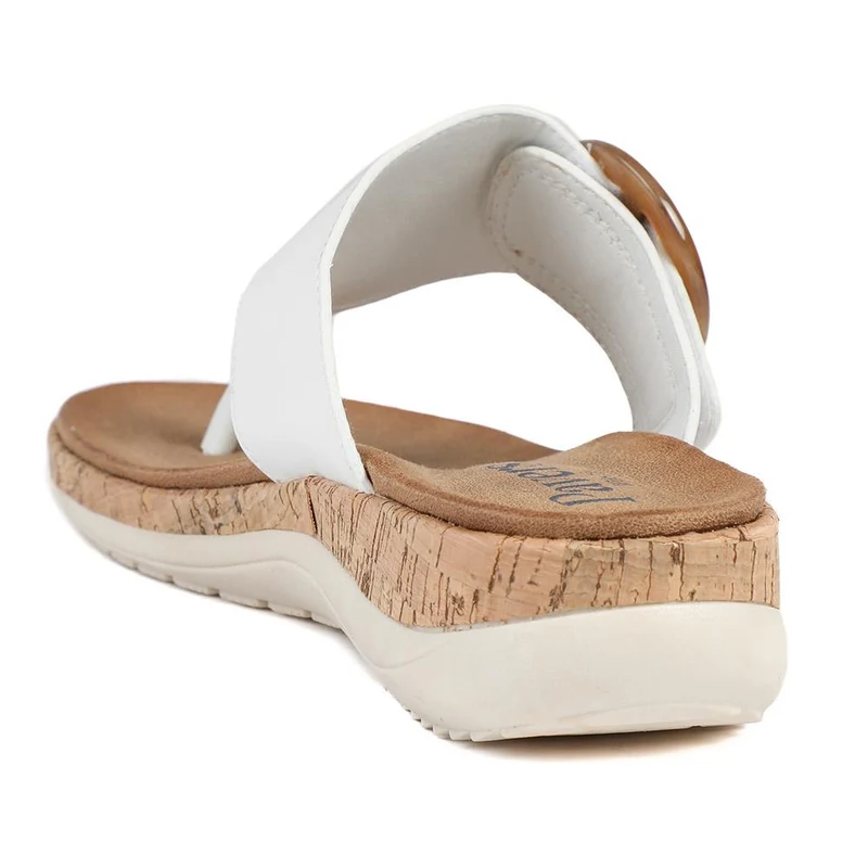 Wide Fit Comfort Toe Post Sandals - BAIZH43054 / 329 377 - White