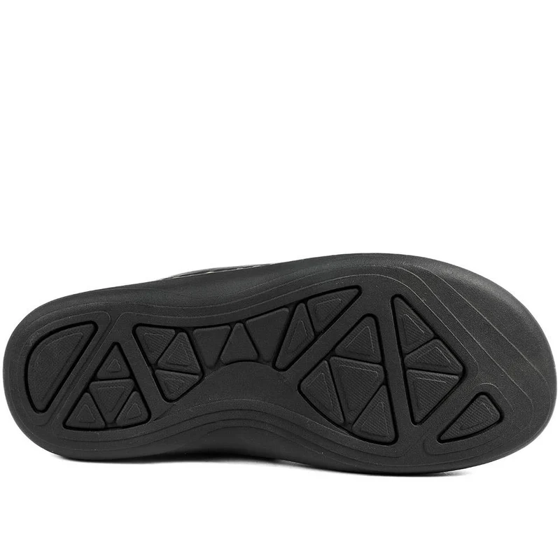 Leather Slip On Sandals - AATRA43002 / 328 935 - Dark Brown