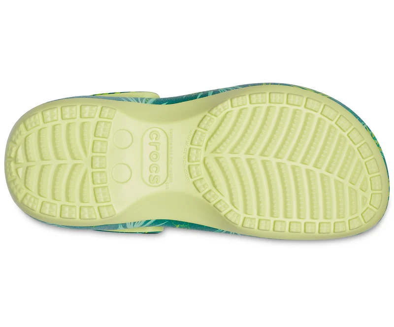 Crocs Klassischer Plateau-Clog für Damen - Tropisch / Grün