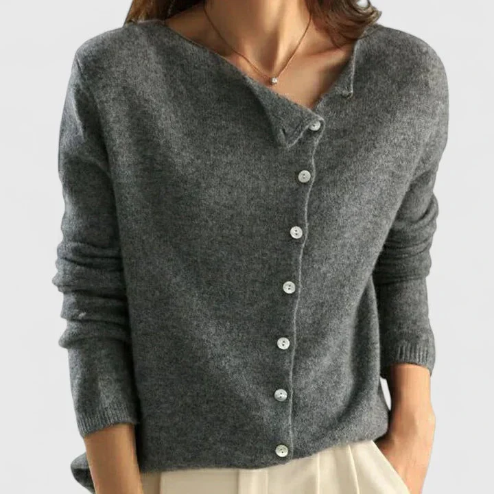 Laura | Elegante Strickjacke Mit Knopfleiste Für Damen