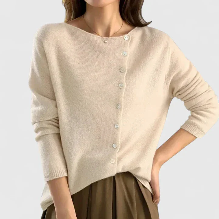 Laura | Elegante Strickjacke Mit Knopfleiste Für Damen
