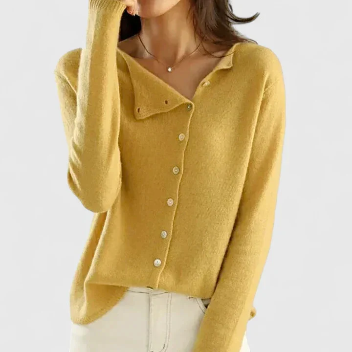Laura | Elegante Strickjacke Mit Knopfleiste Für Damen