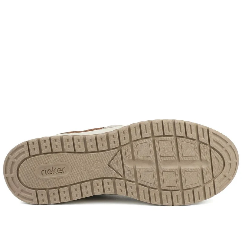 Rieker Leather Zip & Lace Trainers - RKR43512 / 328 771 - Brown