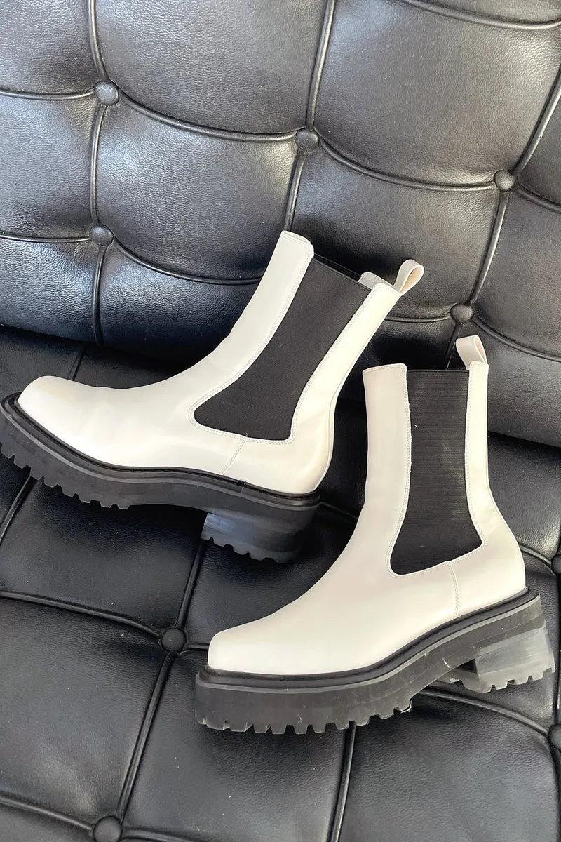 Camila | Moderne Zweifarbige Stiefel Für Damen
