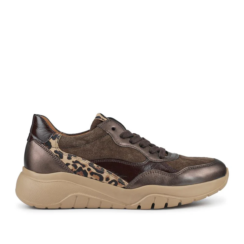 Widow Leather Lace-Up Trainers - GAB42509 / 327 748 - Dark Brown Multi