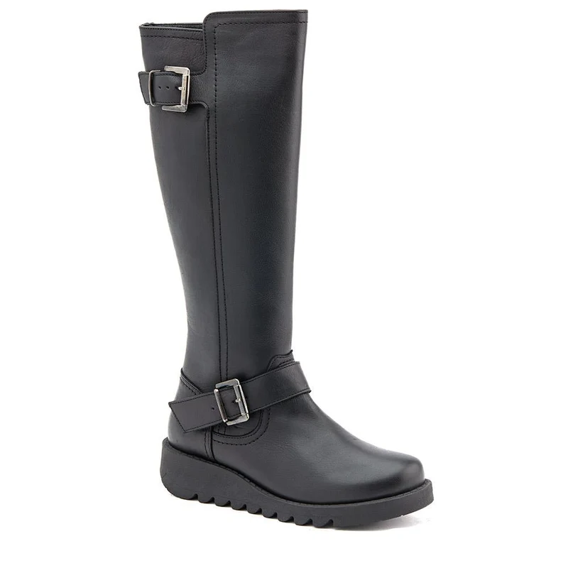 Darlene Leather Long Boots - DARLENE / 325 920 - Black