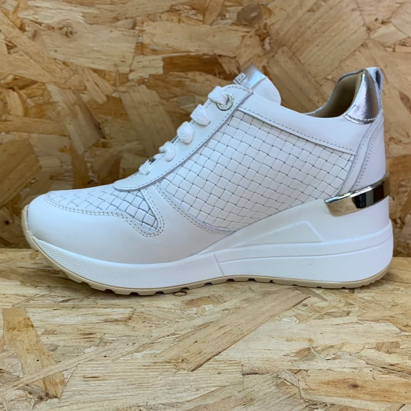 Carmela Modische Keilsneaker aus Leder für Damen – Weiß