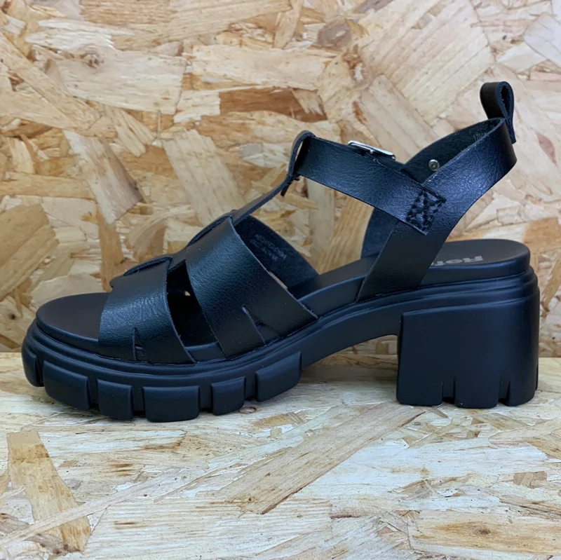 Refresh Modische Damen-Sandalen mit Absatz – Schwarz