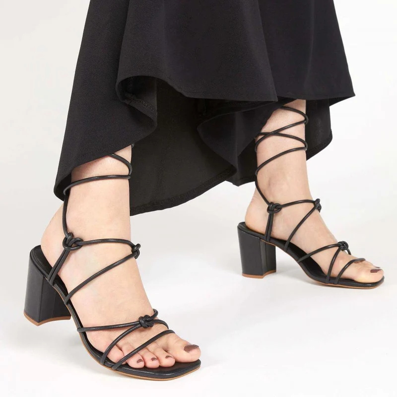 Liezel Gladiator Roped Heels - LIEZEL / 323 702 - Black