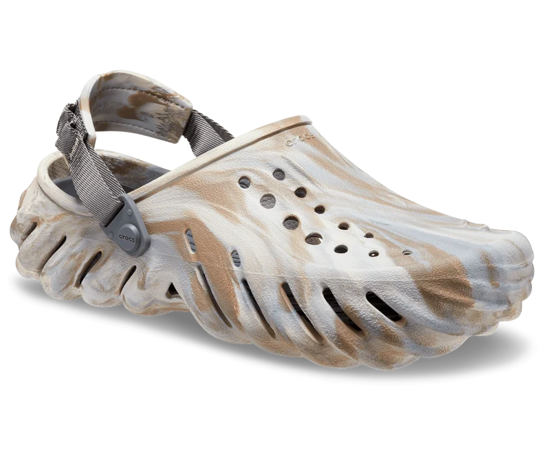 Crocs Unisex Echo Marmorierter Clog – Knochen