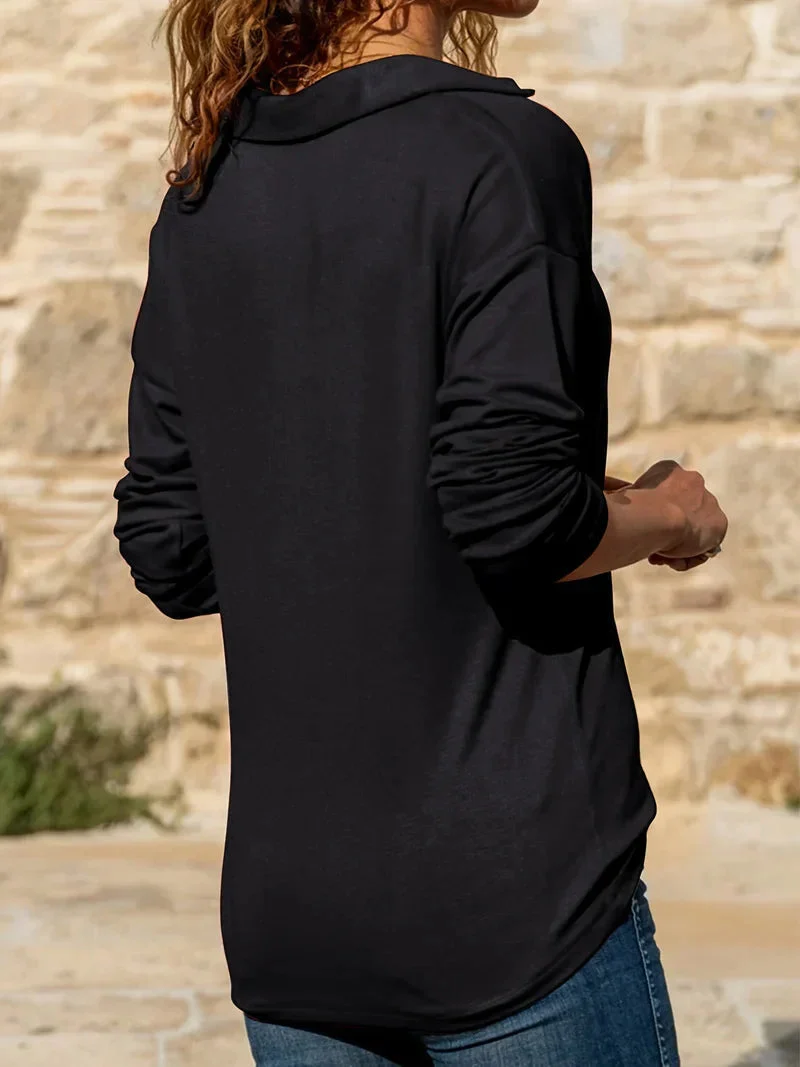 Hannah | Elegantes Sweatshirt Mit Halbem Reißverschluss Für Damen