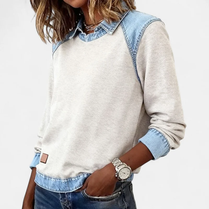 Elena | Eleganter Langarm Sweatshirt Für Stilvolle Alltagslooks