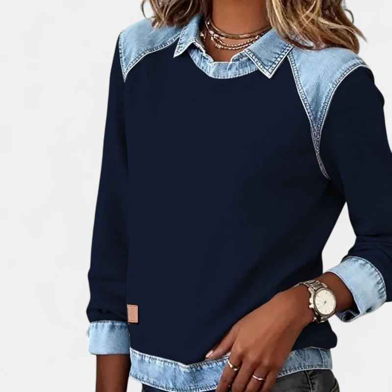 Elena | Eleganter Langarm Sweatshirt Für Stilvolle Alltagslooks