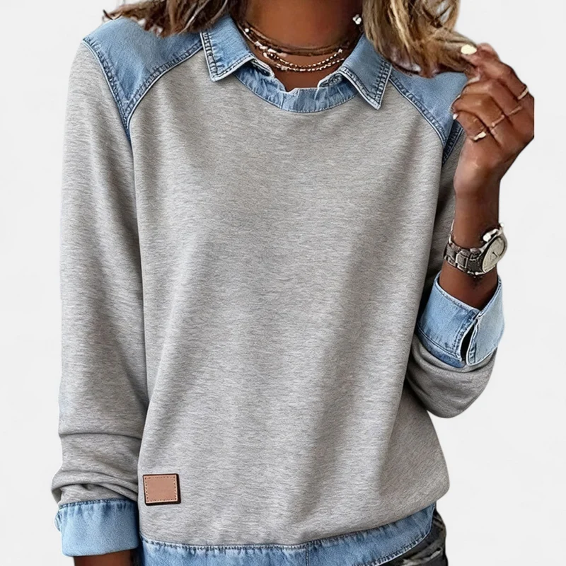 Elena | Eleganter Langarm Sweatshirt Für Stilvolle Alltagslooks