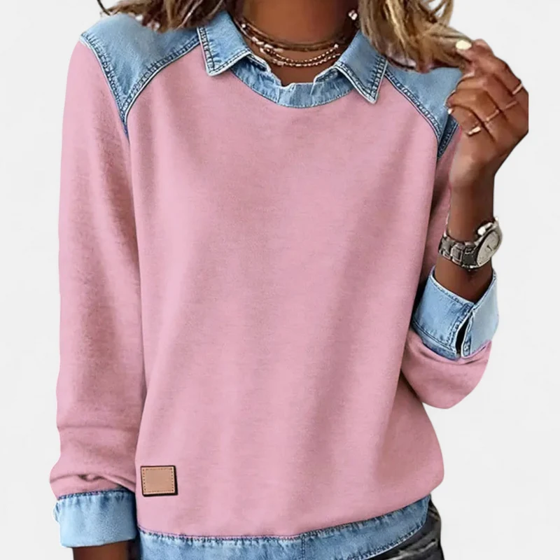 Elena | Eleganter Langarm Sweatshirt Für Stilvolle Alltagslooks