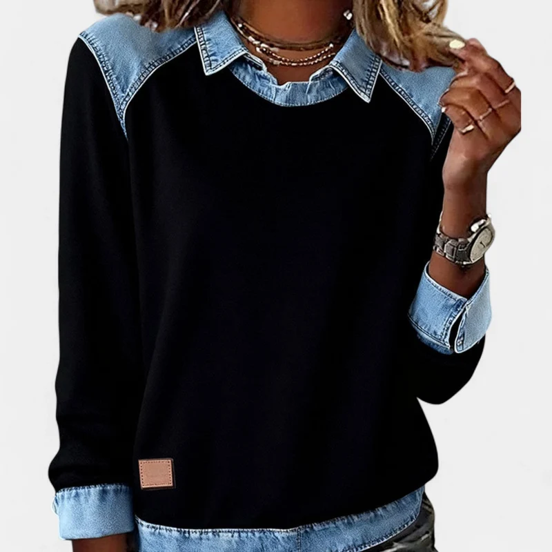 Elena | Eleganter Langarm Sweatshirt Für Stilvolle Alltagslooks