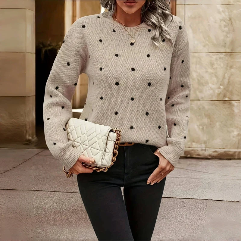 Mila | Gemütlicher Strickpullover Mit Elegantem Punktmuster