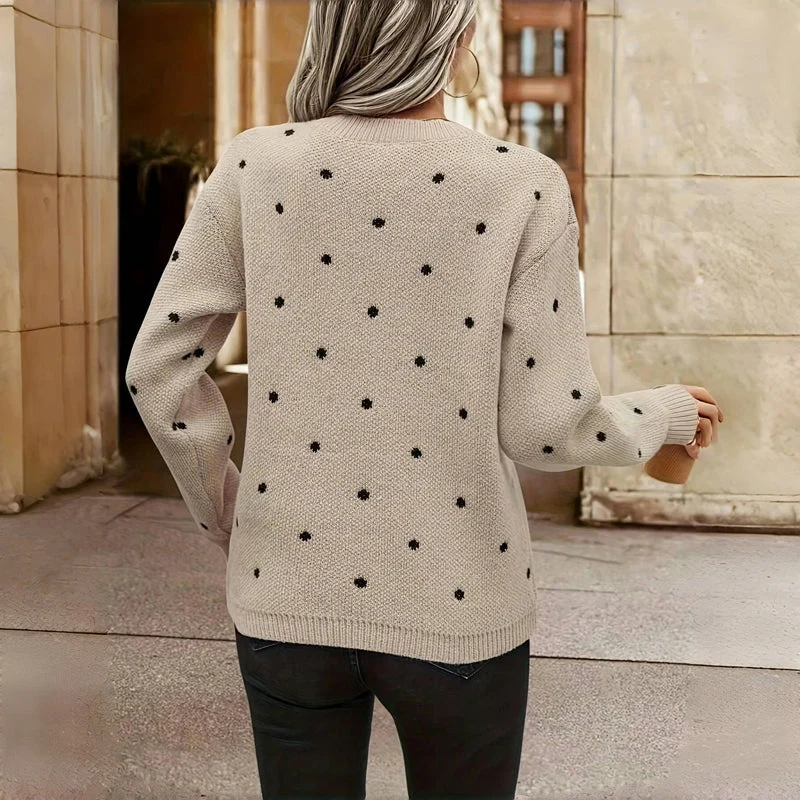 Mila | Gemütlicher Strickpullover Mit Elegantem Punktmuster