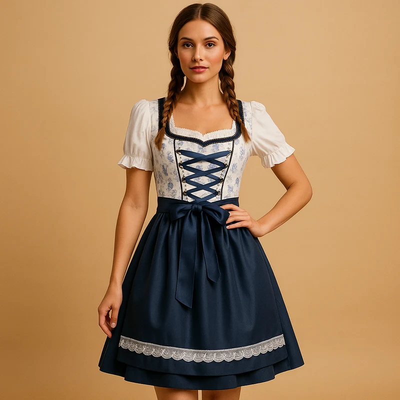 Petra | Edles Spitzen-Dirndl Kleid Mit Schürze Für Das Oktoberfest