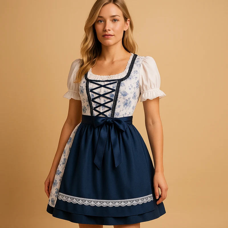 Petra | Edles Spitzen-Dirndl Kleid Mit Schürze Für Das Oktoberfest