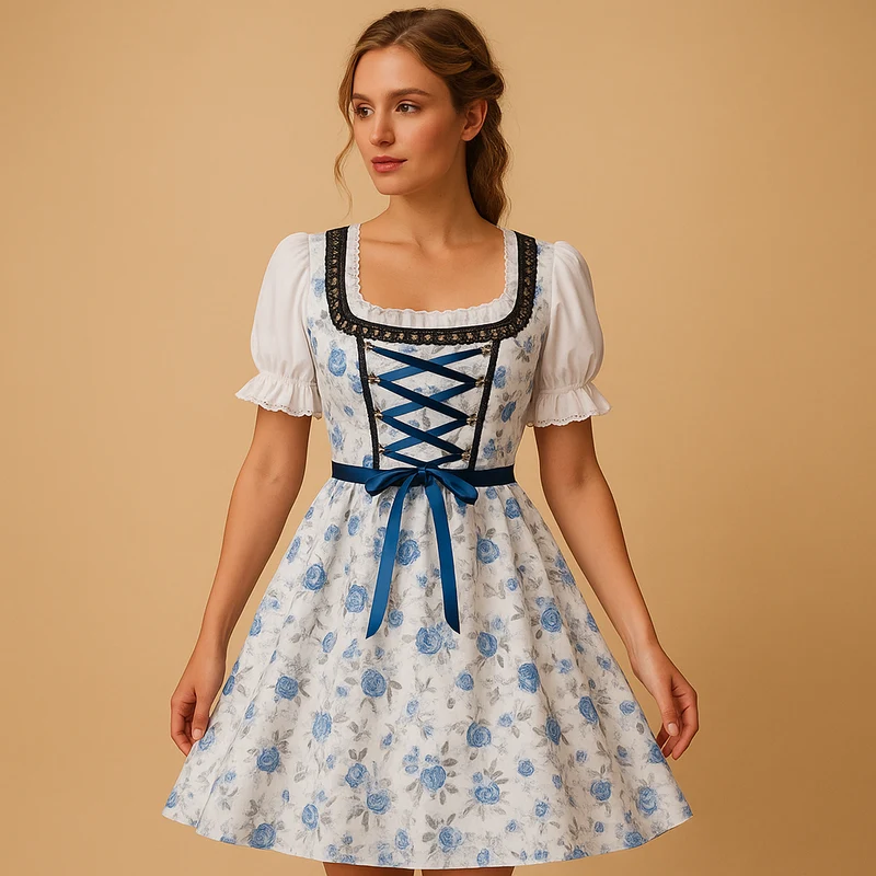Petra | Edles Spitzen-Dirndl Kleid Mit Schürze Für Das Oktoberfest