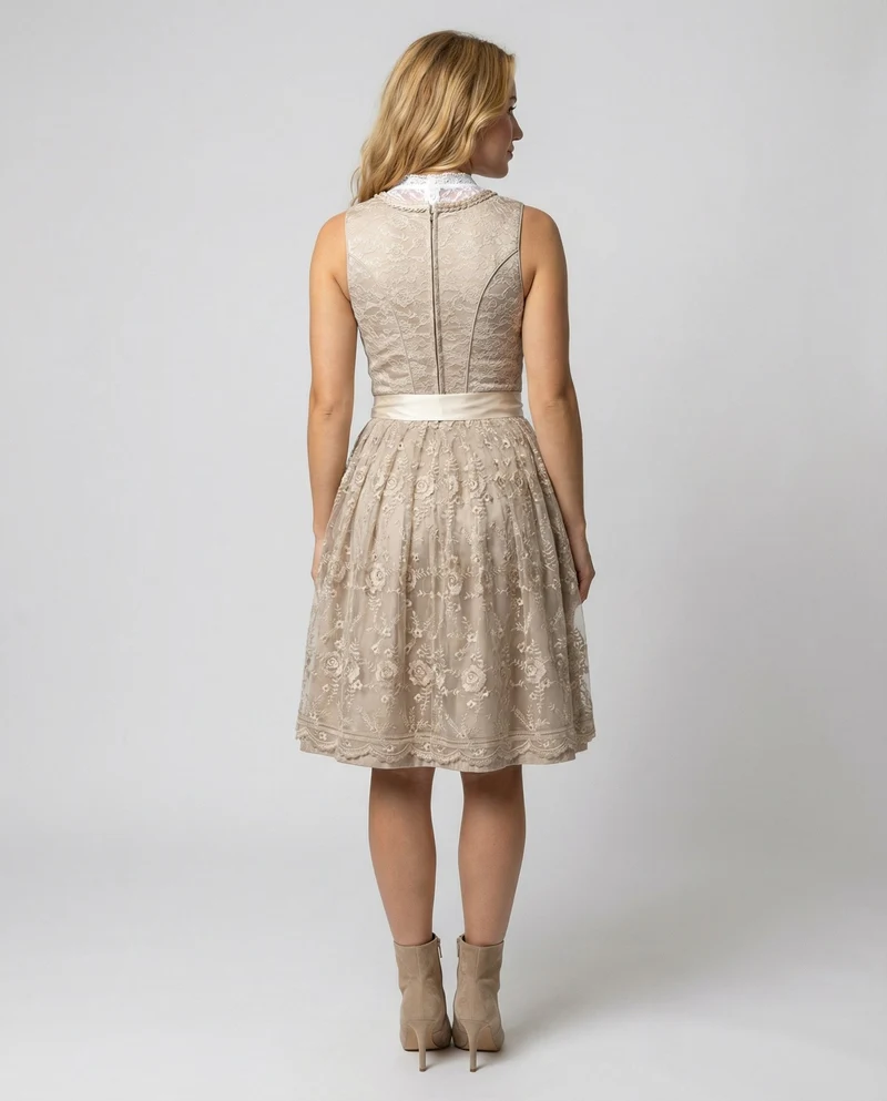 Annett | Romantisches Blumen-Dirndl Kleid Mit Spitzenbluse Für Das Oktoberfest