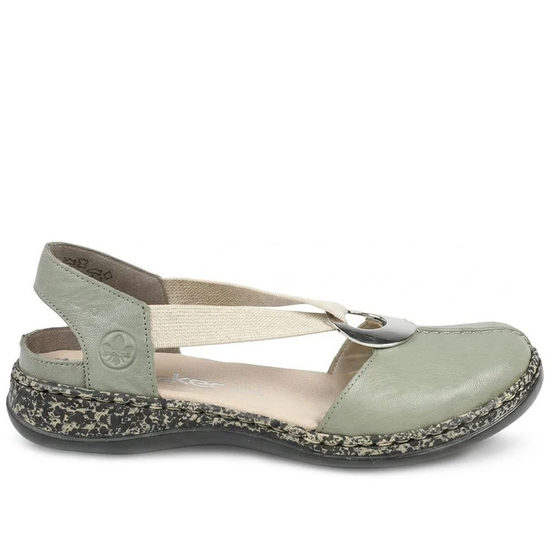 Rieker Daiselda Leather Closed Toe Sandals - RKR43004 / 328 761 - Sage