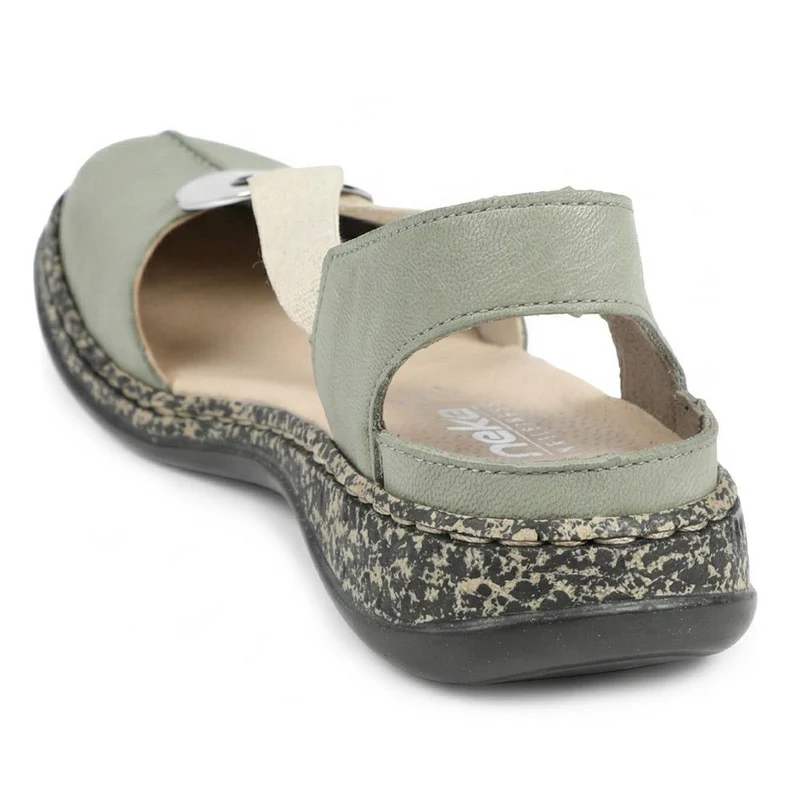 Rieker Daiselda Leather Closed Toe Sandals - RKR43004 / 328 761 - Sage