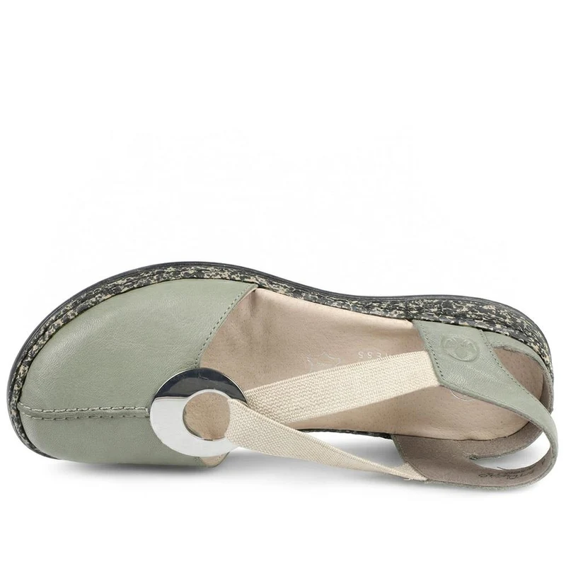 Rieker Daiselda Leather Closed Toe Sandals - RKR43004 / 328 761 - Sage