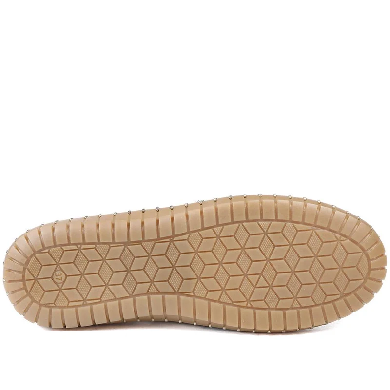 Bellissimo Leather Laser Cut Pumps - BELMET43008 / 329 220 - Tan Multi