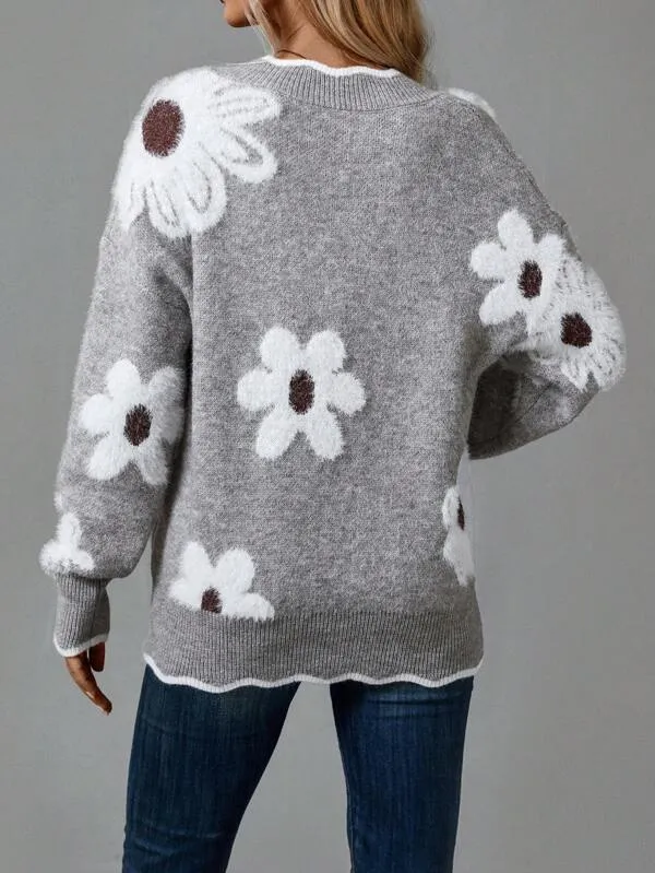 Maja | Stilvoller Und Eleganter Blumenpullover Für Damen