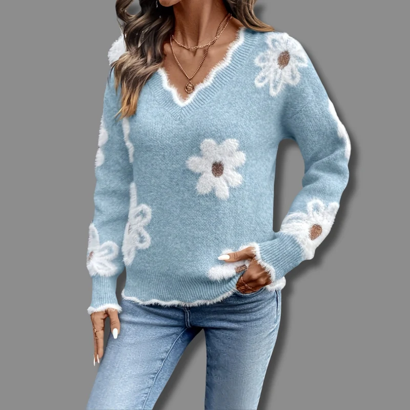 Maja | Stilvoller Und Eleganter Blumenpullover Für Damen
