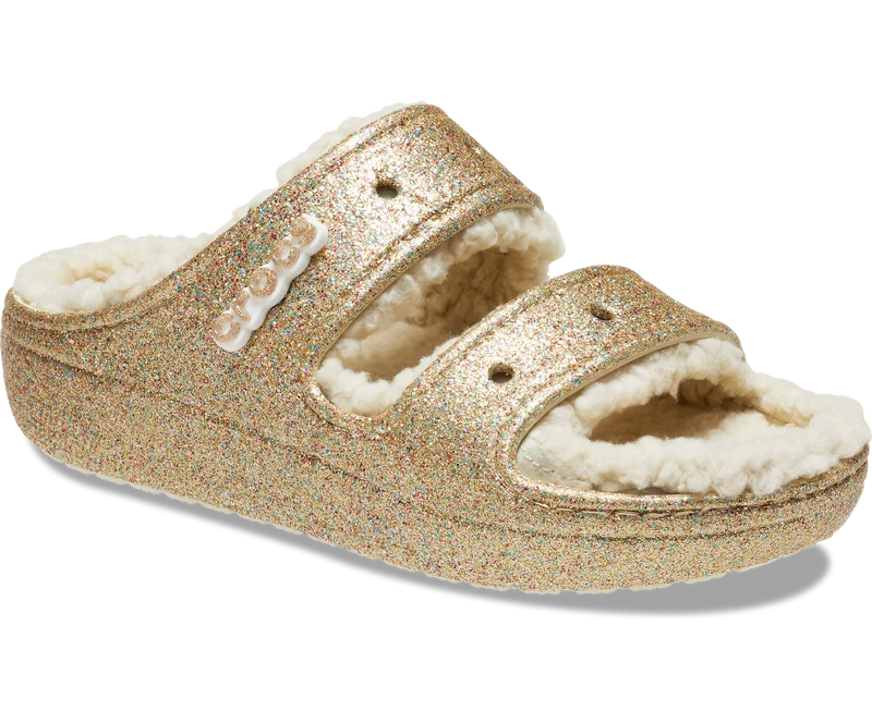 Crocs Unisex Classic Cozzzy Glitter Sandale – Multi / Gold