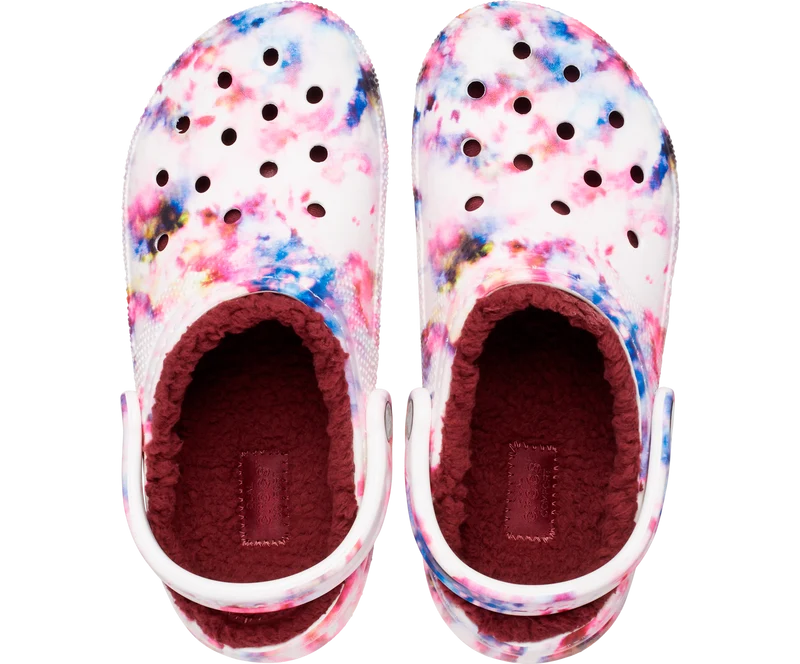 Crocs Unisex Classic Lined Tie Dye Clog – Granat / Multi