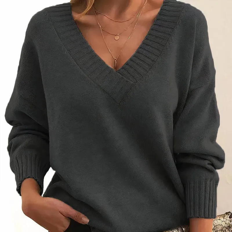 Isabella | Kaschmir-Strickpullover Mit V-Ausschnitt Für Damen