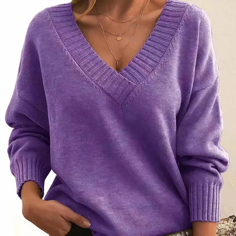 Isabella | Kaschmir-Strickpullover Mit V-Ausschnitt Für Damen