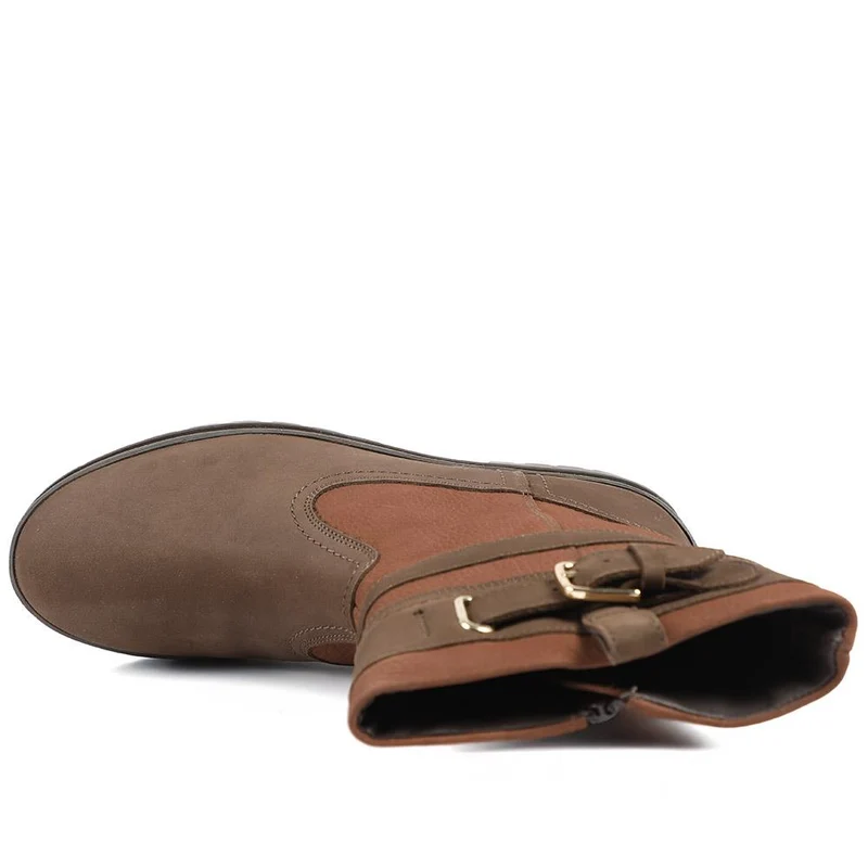 Maryna Leather Slip On Ankle Boots - MARYNA / 327 892 - Tan