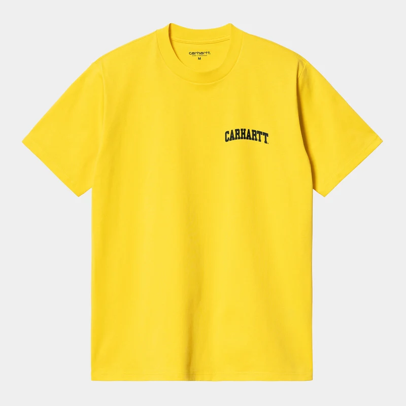 Carhartt WIP Kurzärmliges Herren-T-Shirt mit University-Schriftzug – Buttercup