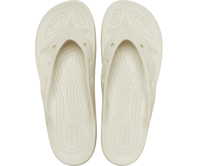 Crocs Klassischer Unisex-Plateau-Flip-Flop – Knochen