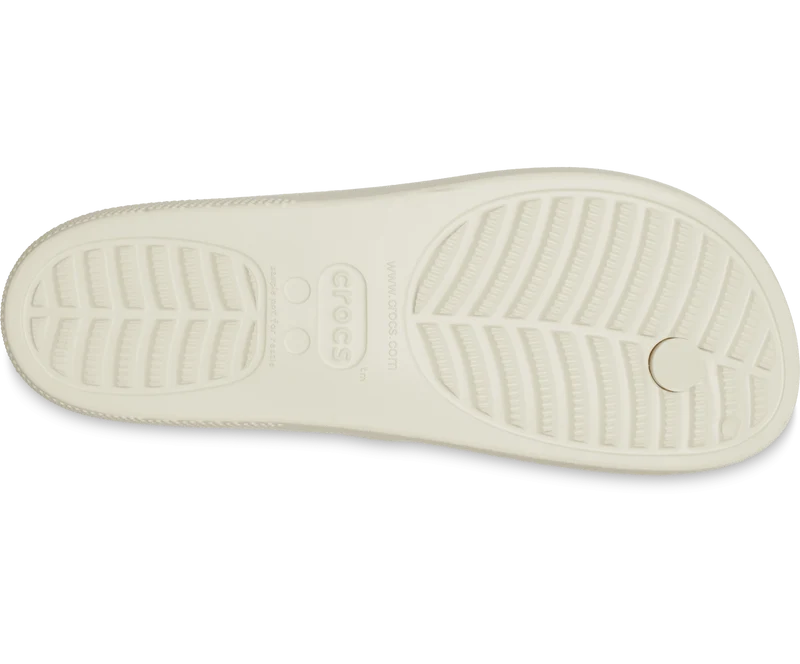 Crocs Klassischer Unisex-Plateau-Flip-Flop – Knochen