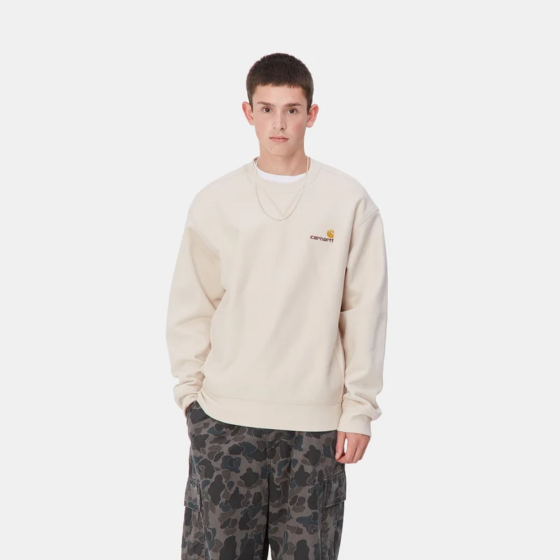 Carhartt WIP Herren American Script Sweatshirt - Moonbeam