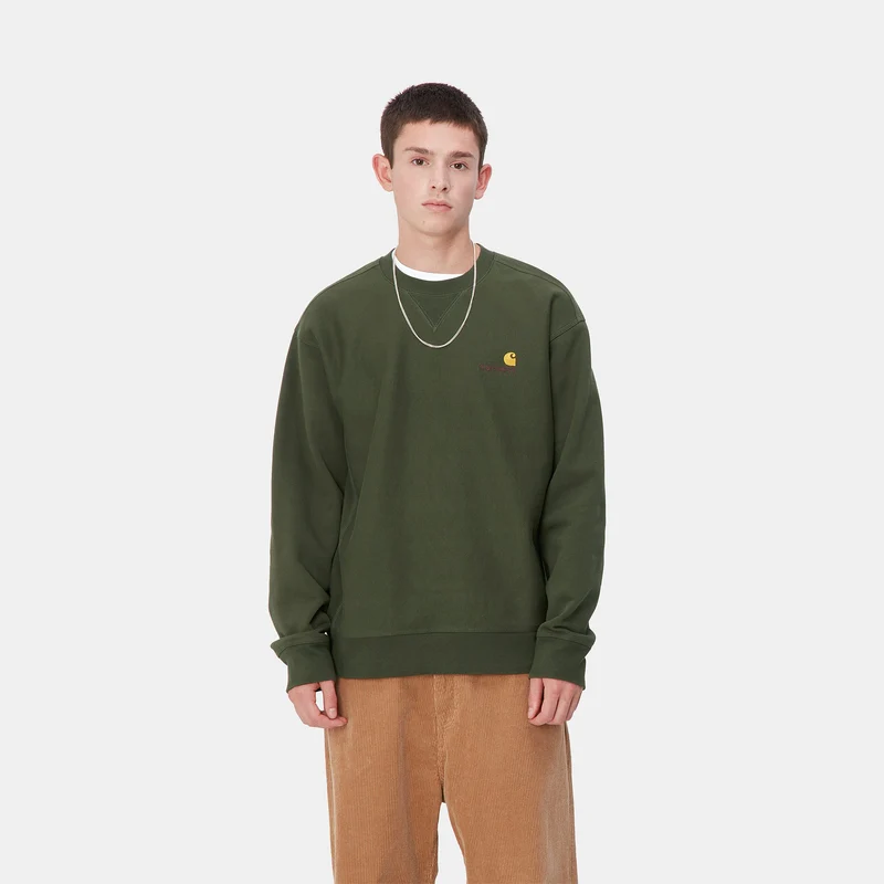 Carhartt WIP Herren American Script Sweatshirt - Estragon