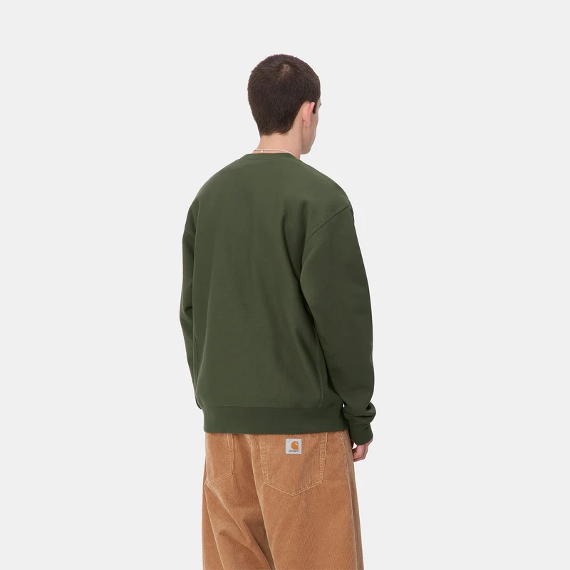 Carhartt WIP Herren American Script Sweatshirt - Estragon