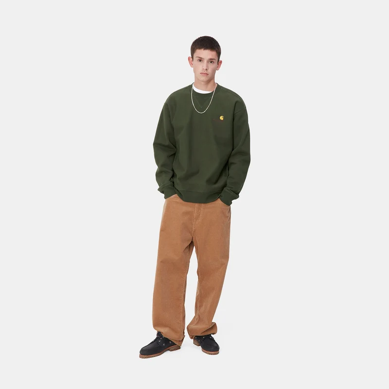 Carhartt WIP Herren American Script Sweatshirt - Estragon