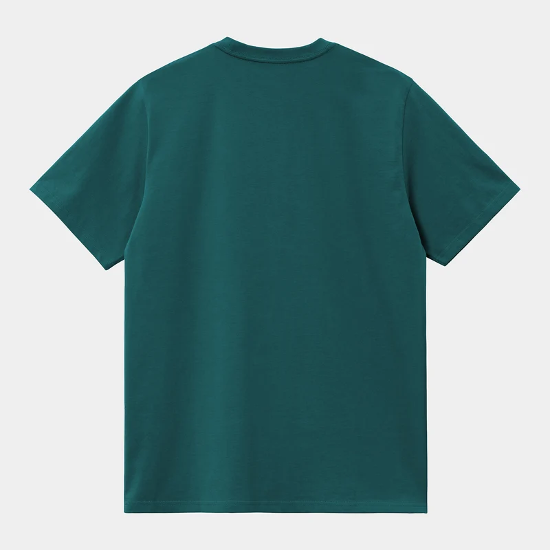 Carhartt WIP Herren Kurzarm American Script T-Shirt - Malachit